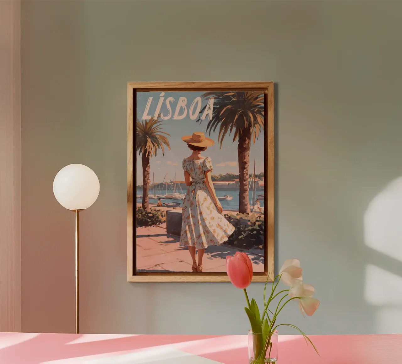 Lisbon vintage art alu-dibond by Vintage Travel Art
