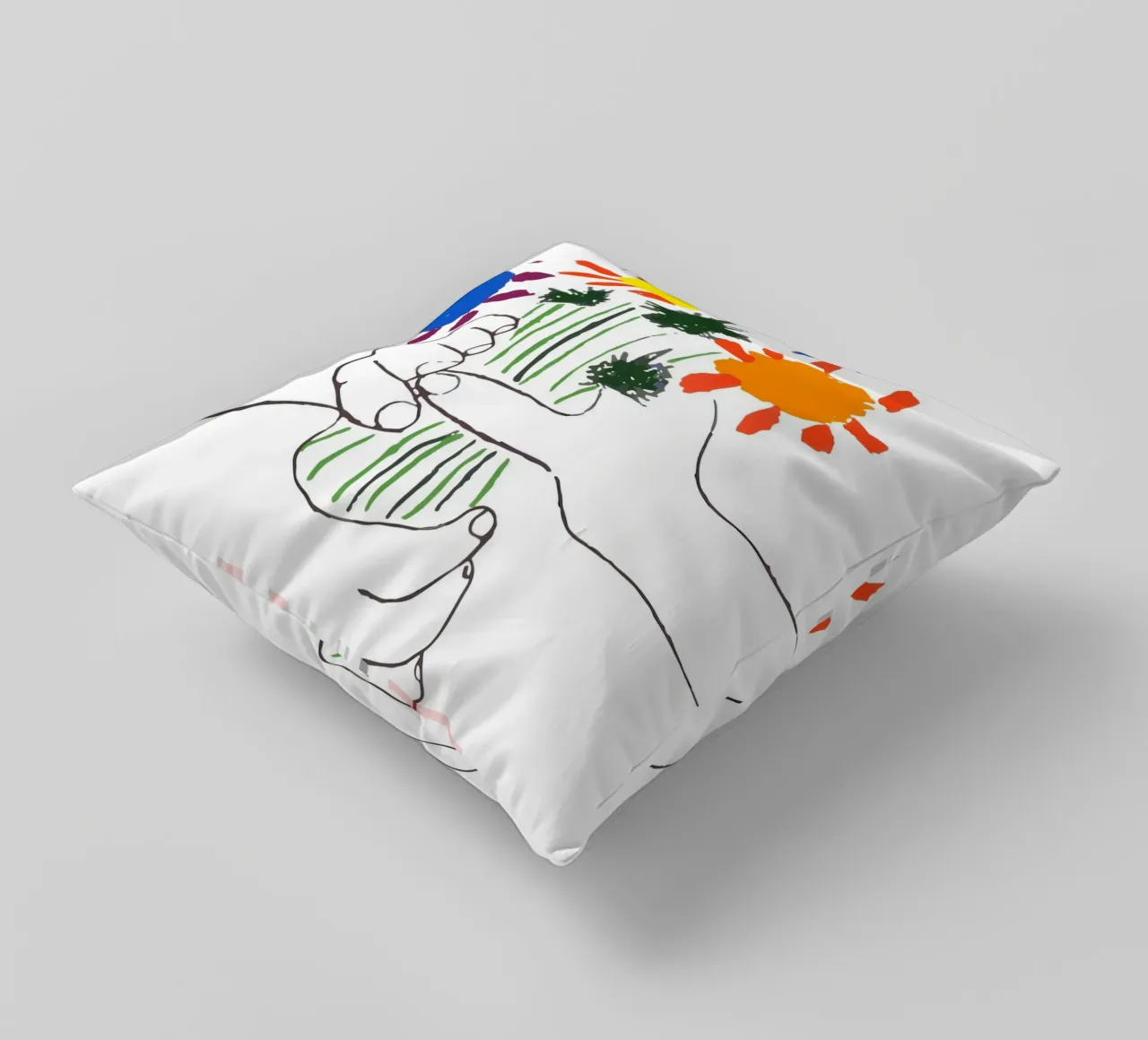 Picasso Bouquet of Peace - Lebendiger abstrakter Blumendruck Kissen von homdeco