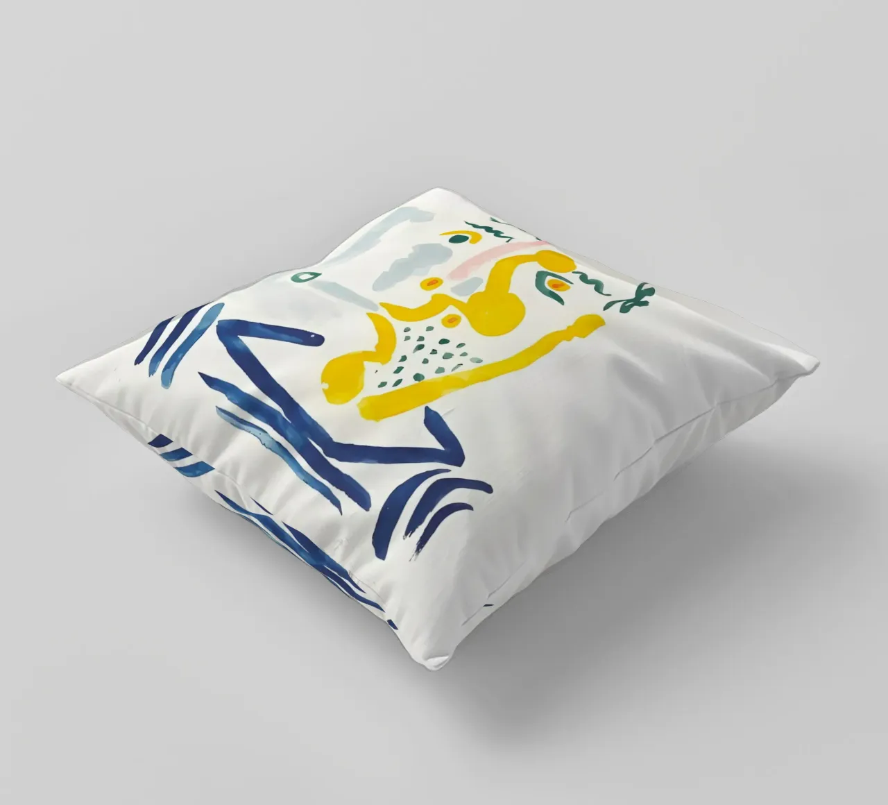 Picasso Bearded Smoker - Abstract Expressionist Print decorative cushion by homdeco
