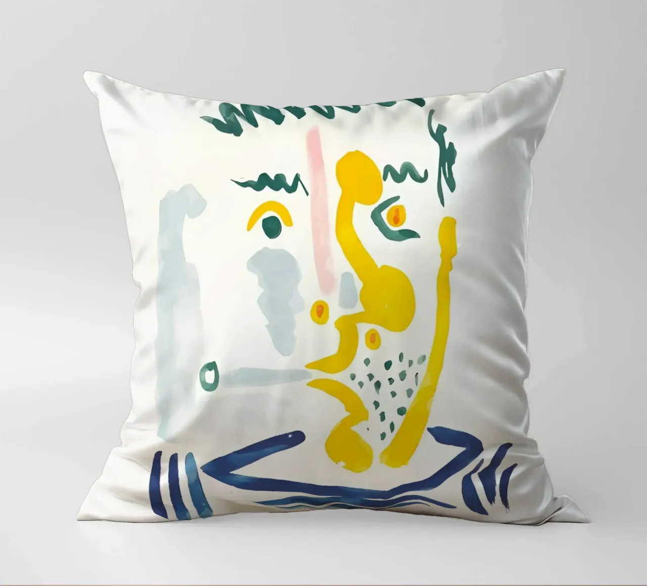 Picasso Bearded Smoker - Abstract Expressionist Print decorative cushion by homdeco