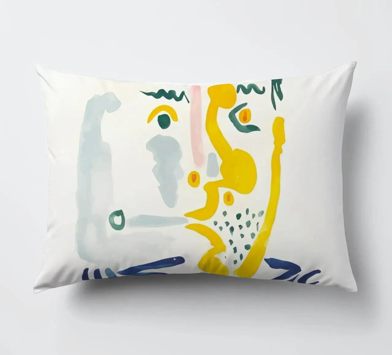Picasso Bearded Smoker - Abstract Expressionist Print decorative cushion by homdeco