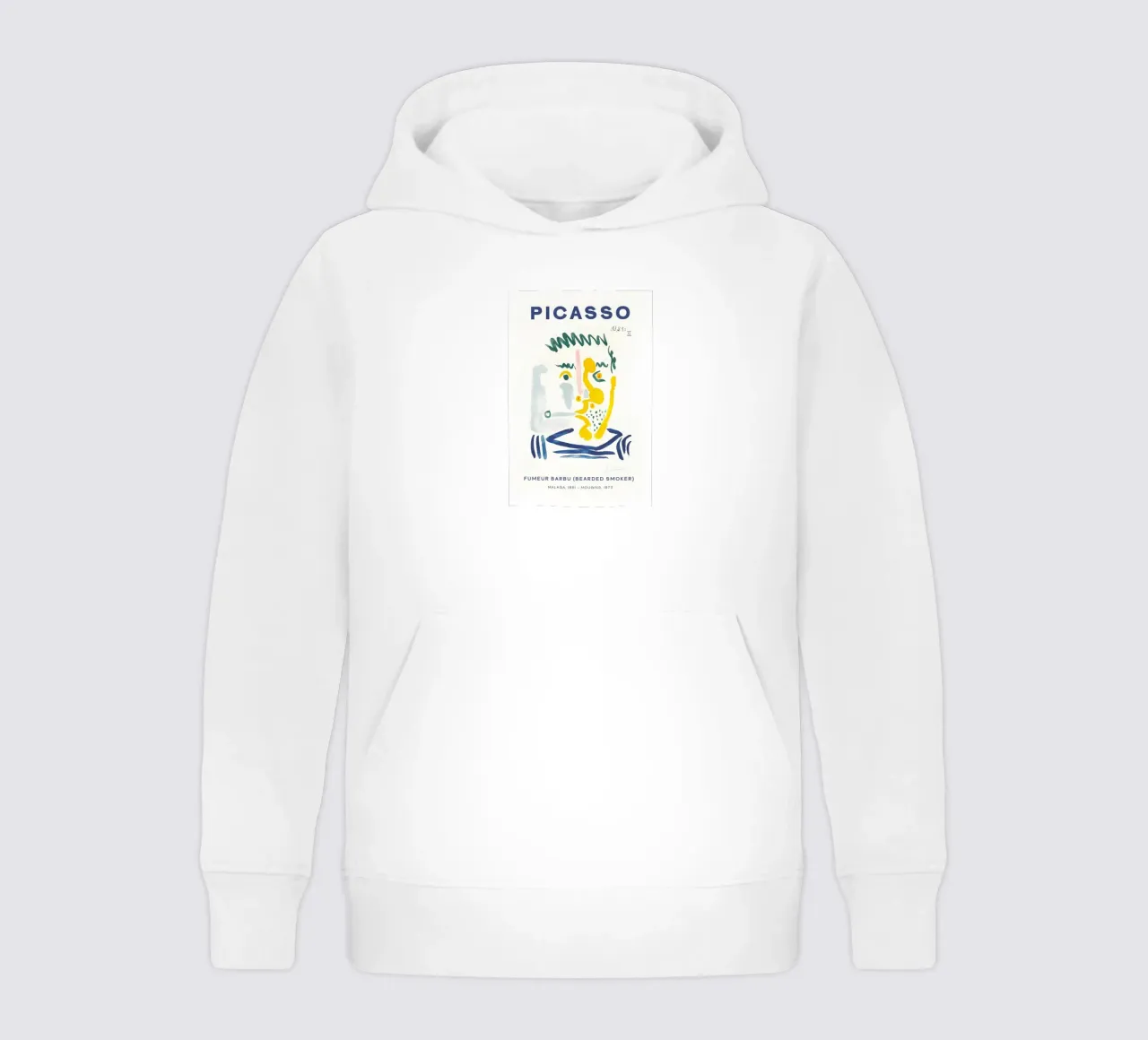 Picasso Bearded Smoker - Abstract Expressionist Print kids hoodie by homdeco