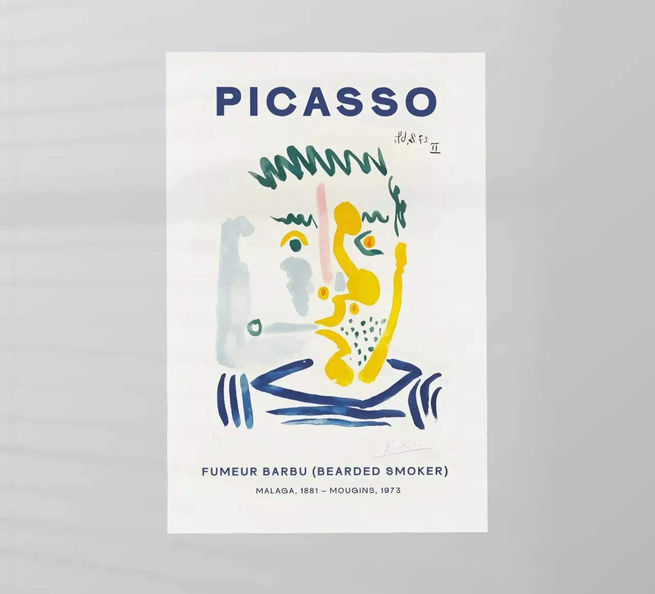 Picasso Bebaarde Roker - Abstract expressionistische print backlit folie van homdeco