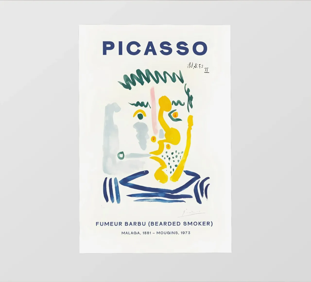 Picasso Bebaarde Roker - Abstract expressionistische print backlit folie van homdeco