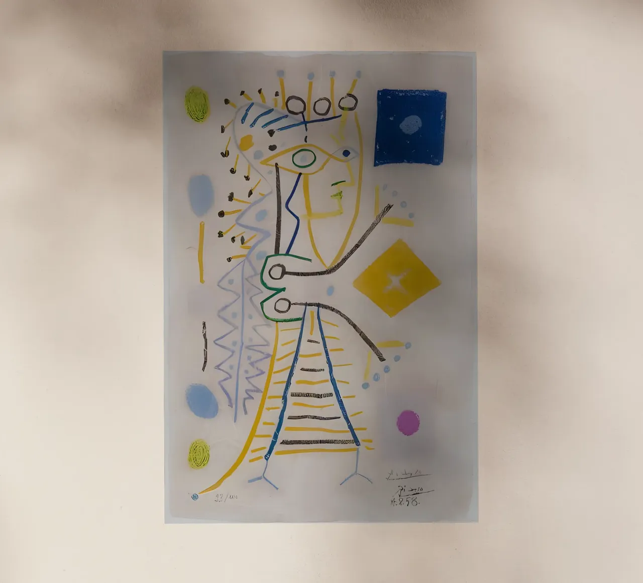 Picasso Abstracte compositie 1958 - Avant-Garde Moderne Kunst backlit folie van homdeco