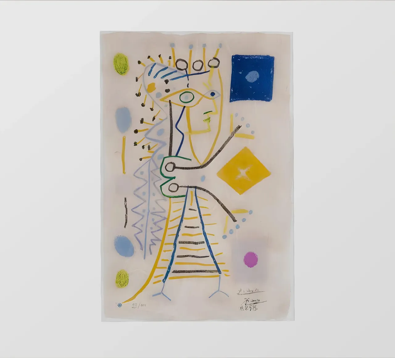 Picasso Abstracte compositie 1958 - Avant-Garde Moderne Kunst backlit folie van homdeco
