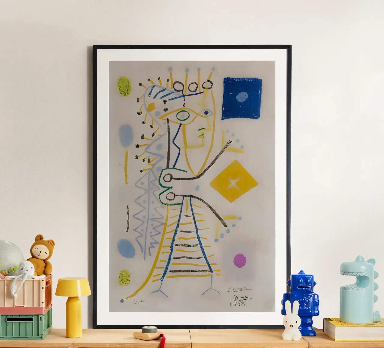 Picasso Abstract Composition 1958 - Avant-Garde Modern Art poster avec cadre en aluminium de homdeco