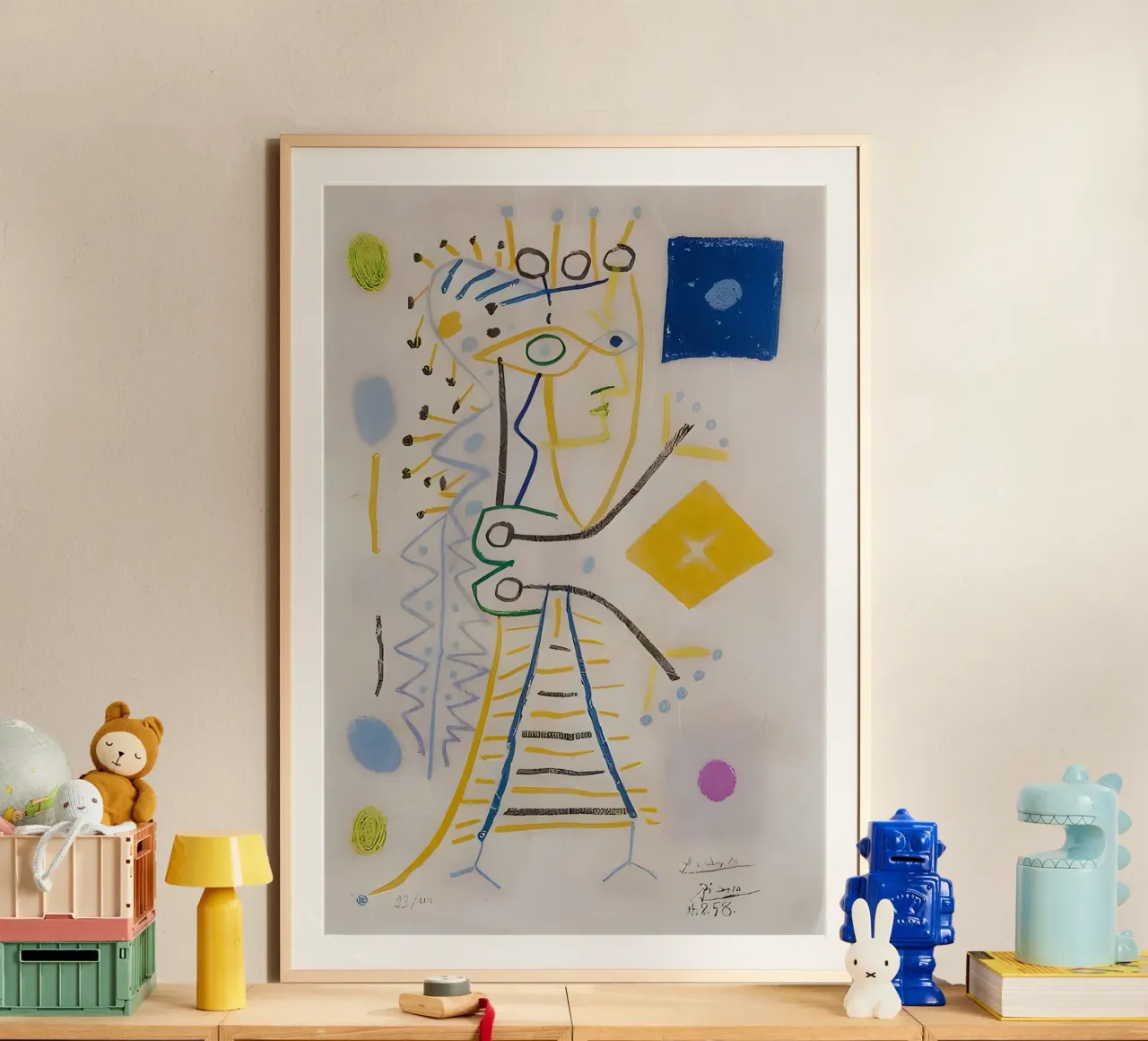 Picasso Abstract Composition 1958 - Avant-Garde Modern Art poster avec cadre en aluminium de homdeco