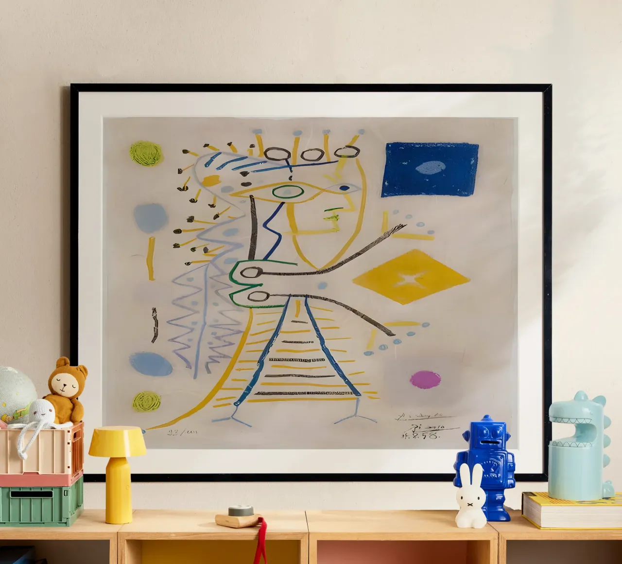 Picasso Abstract Composition 1958 - Avant-Garde Modern Art poster avec cadre en aluminium de homdeco