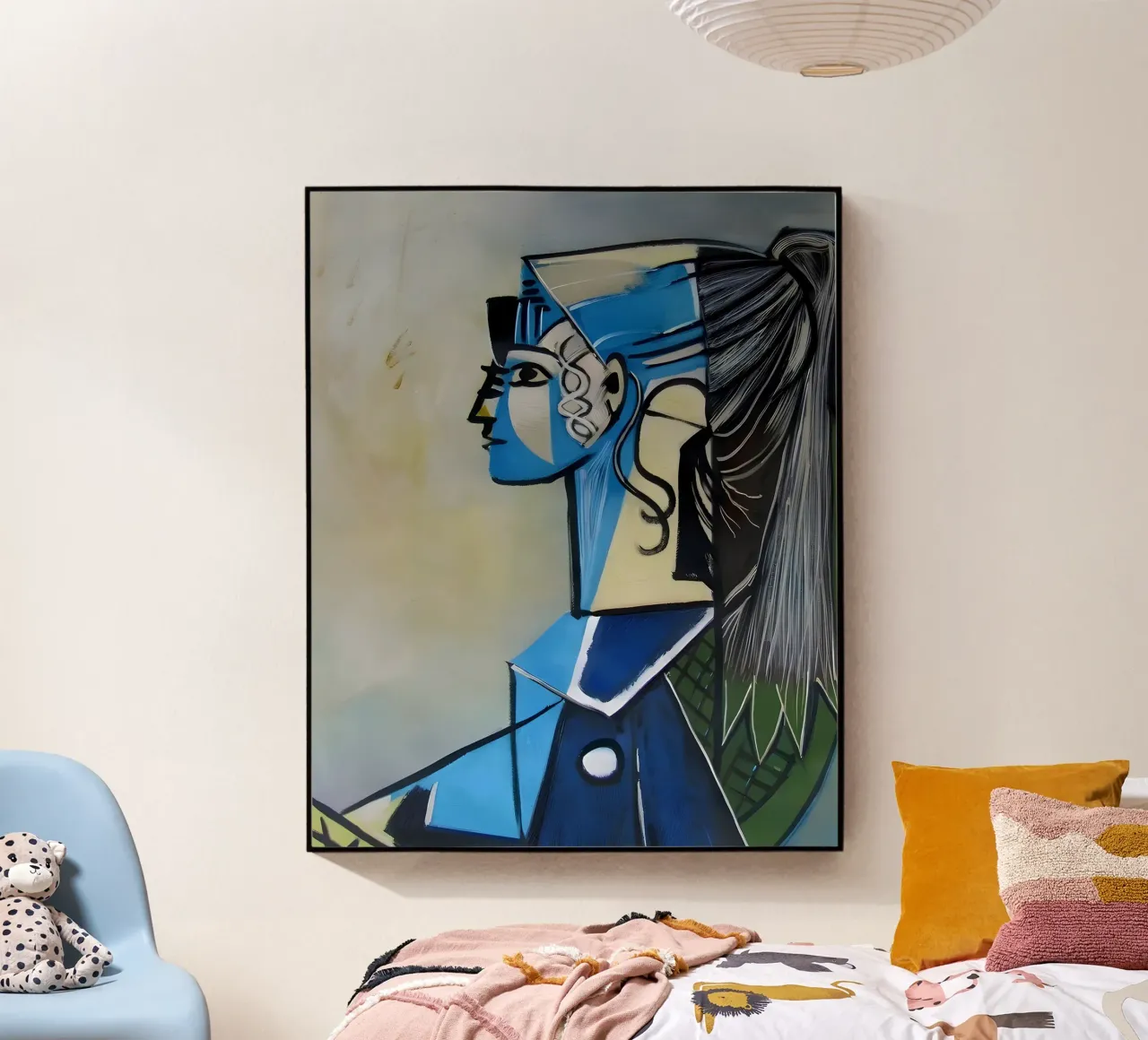 Profilo di donna ispirato a Picasso - Ritratto astratto geometrico plexiglass da homdeco