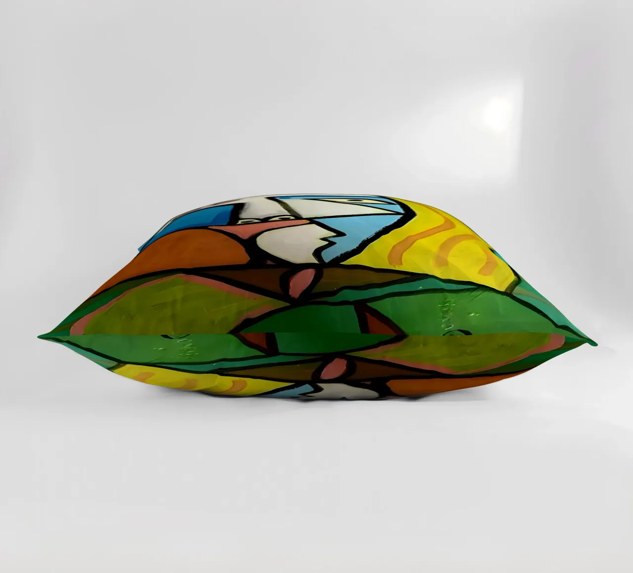Donna con cappello ispirata a Picasso - Audace ritratto cubista cuscino da homdeco