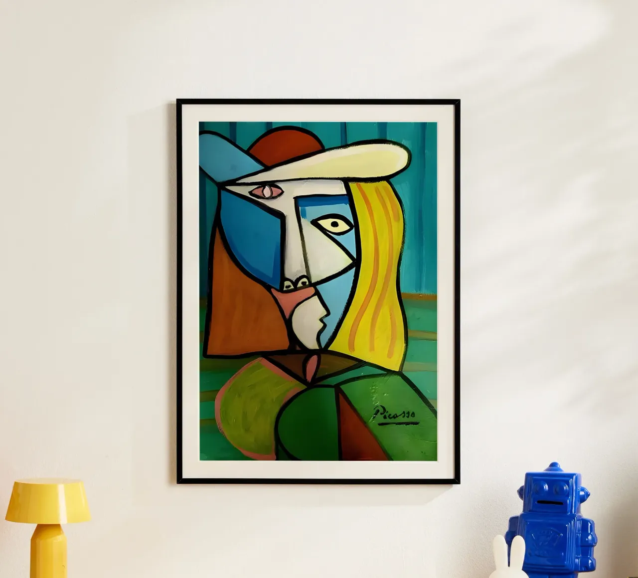 Donna con cappello ispirata a Picasso - Audace ritratto cubista carta hahnemühle da homdeco
