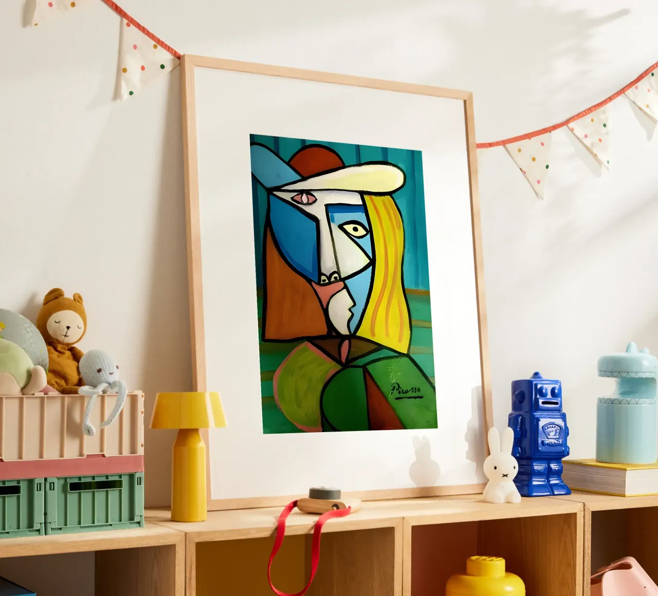 Donna con cappello ispirata a Picasso - Audace ritratto cubista carta hahnemühle da homdeco