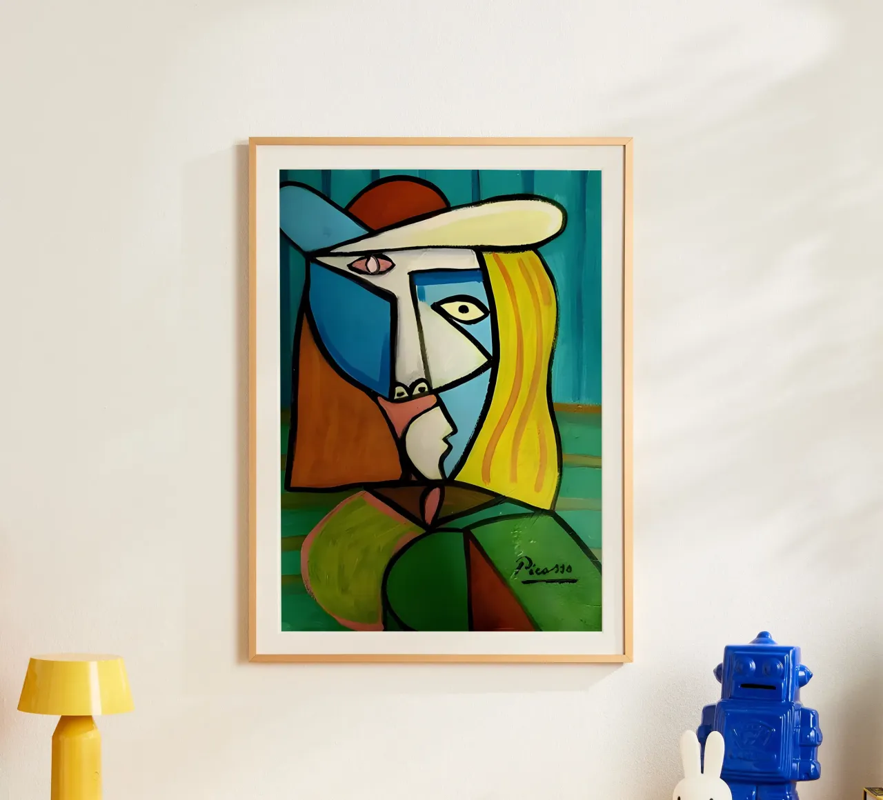 Donna con cappello ispirata a Picasso - Audace ritratto cubista carta hahnemühle da homdeco