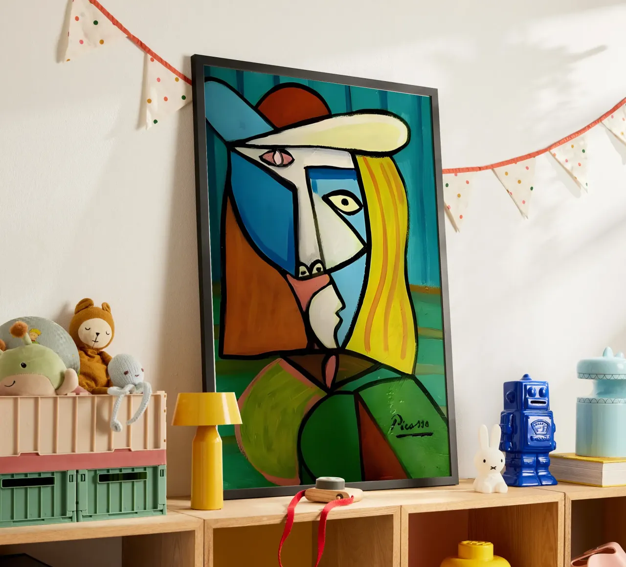 Donna con cappello ispirata a Picasso - Audace ritratto cubista carta hahnemühle da homdeco