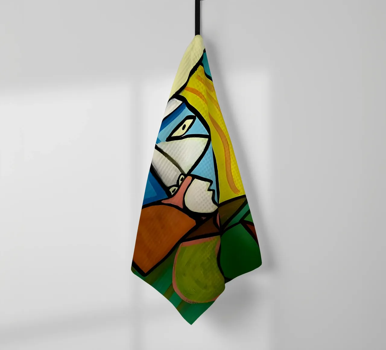 Donna con cappello ispirata a Picasso - Audace ritratto cubista canovaccio da cucina da homdeco