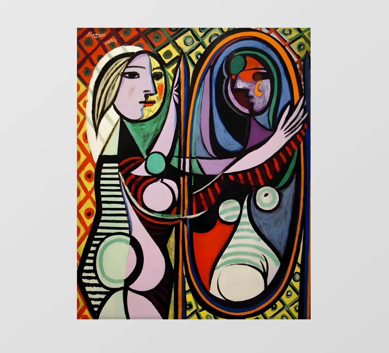 Donna davanti allo specchio - Ritratto cubista ispirato a Picasso telo in pvc da homdeco
