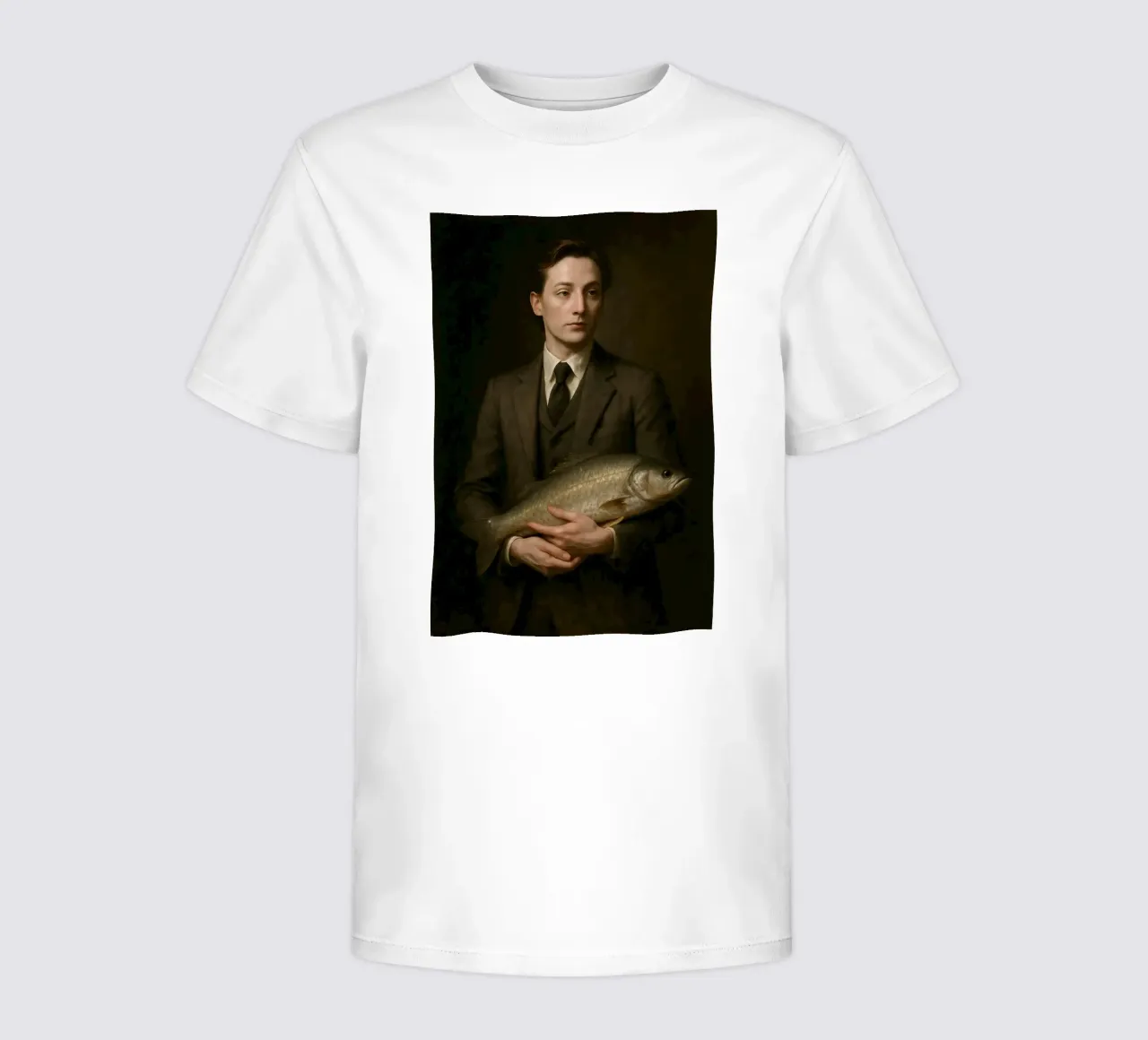 Old masterly. And yet with fish. kids t-shirt by KUNSTstück