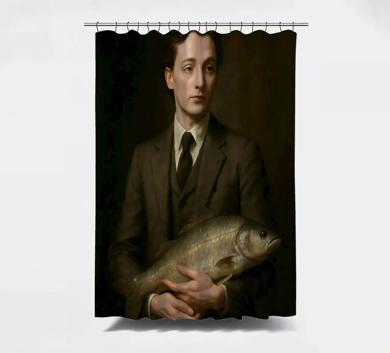 Vecchia maestria. Eppure con il pesce. tenda da doccia da KUNSTstück