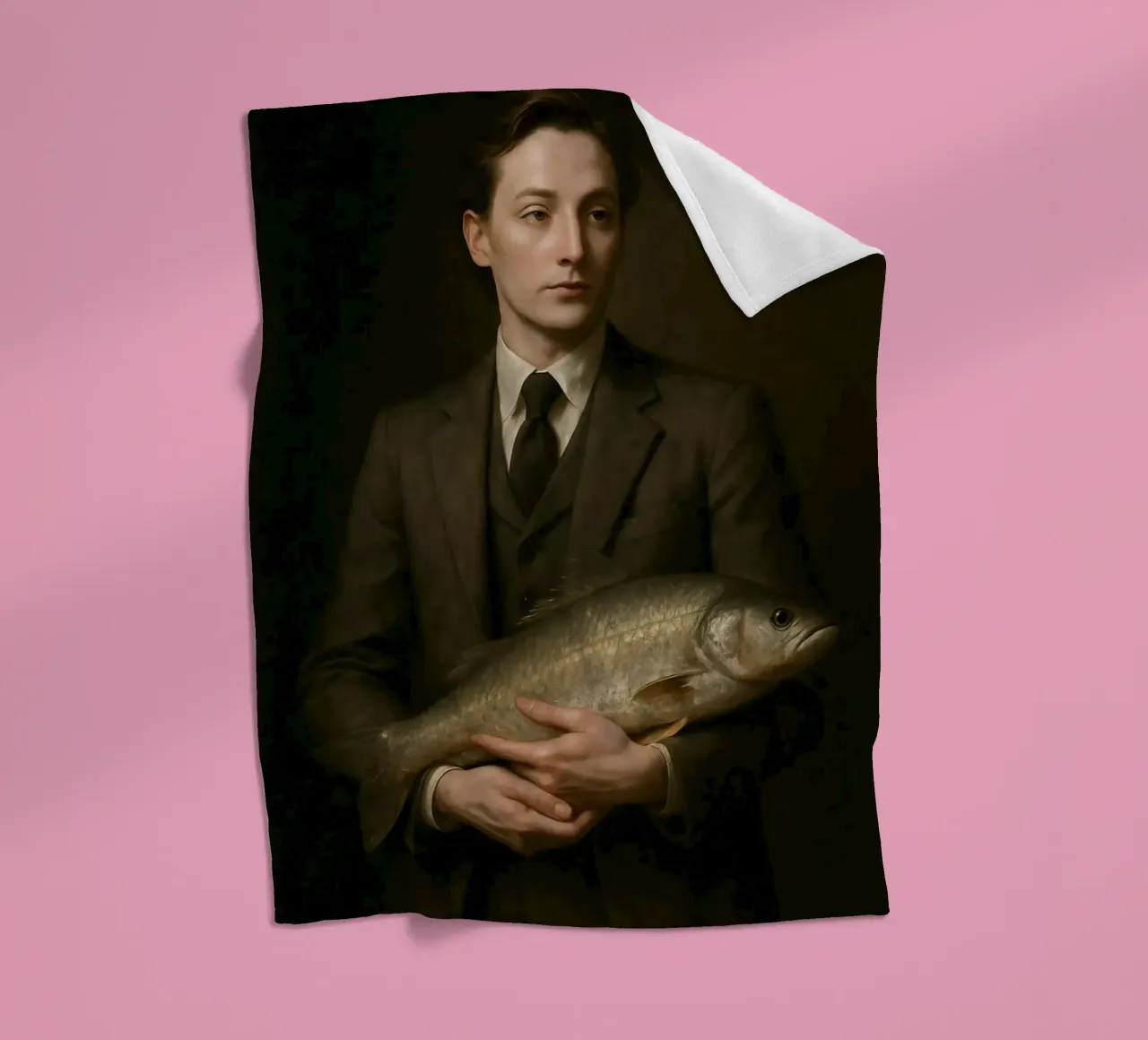 Old masterly. And yet with fish. fleece blanket by KUNSTstück