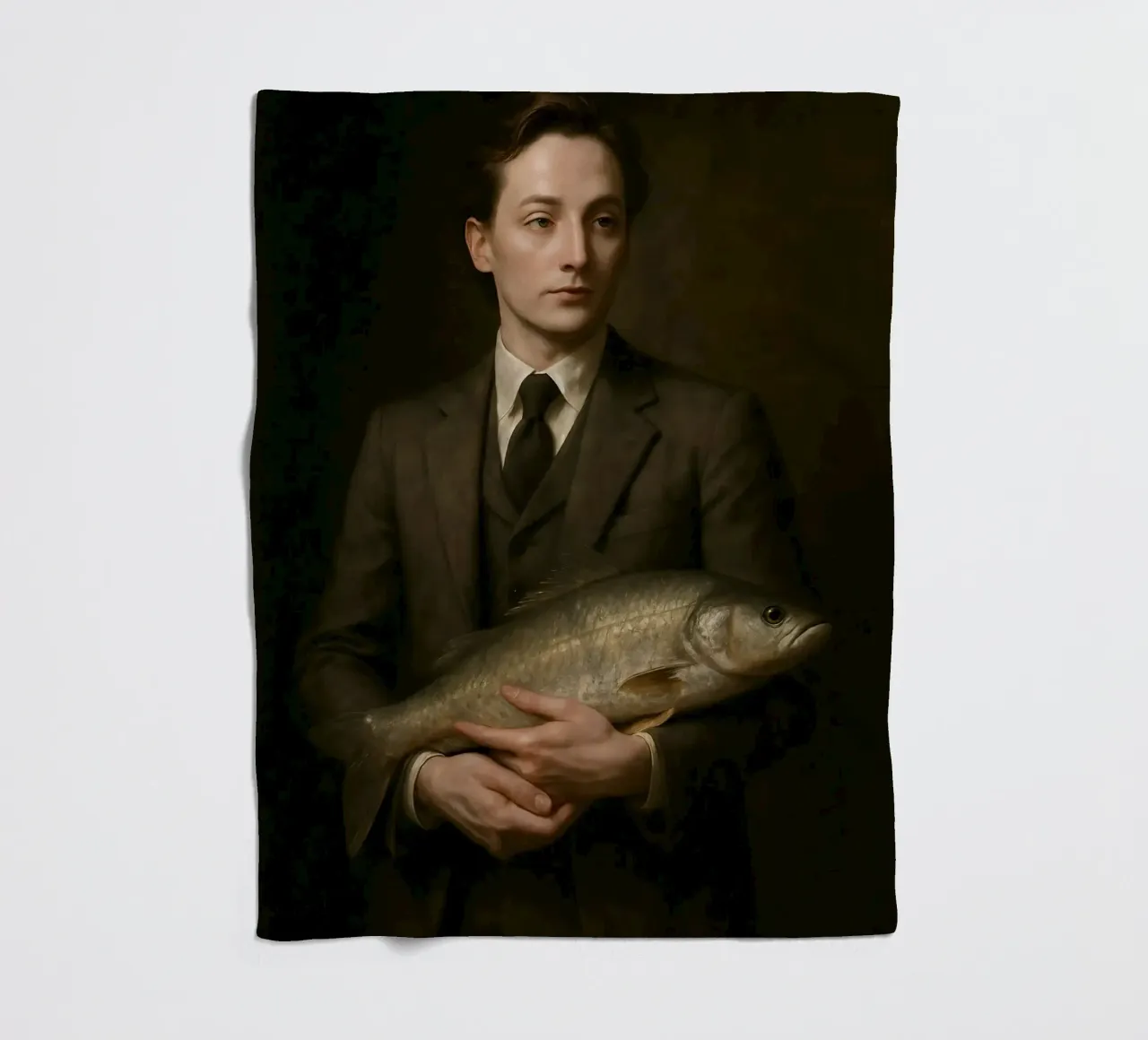 Old masterly. And yet with fish. fleece blanket by KUNSTstück