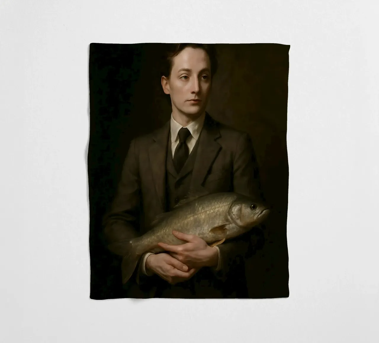 Old masterly. And yet with fish. fleece blanket by KUNSTstück