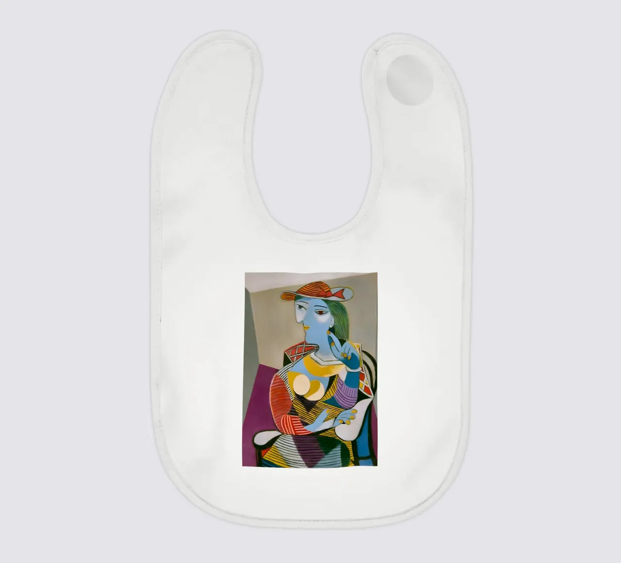 Donna con cappello ispirata a Picasso - Cubista multiprospettico bavaglino da homdeco