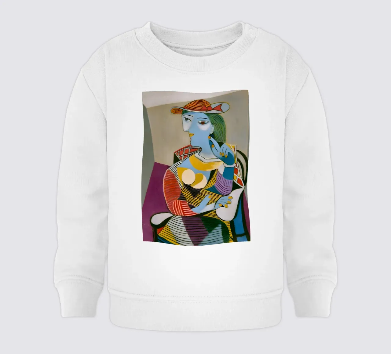 Picasso Inspired Woman in Hat - Multi-Perspective Cubist baby sweatshirt by homdeco