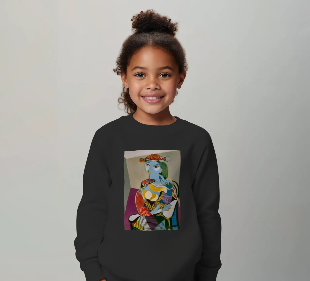 Donna con cappello ispirata a Picasso - Cubista multiprospettico felpa bambino da homdeco