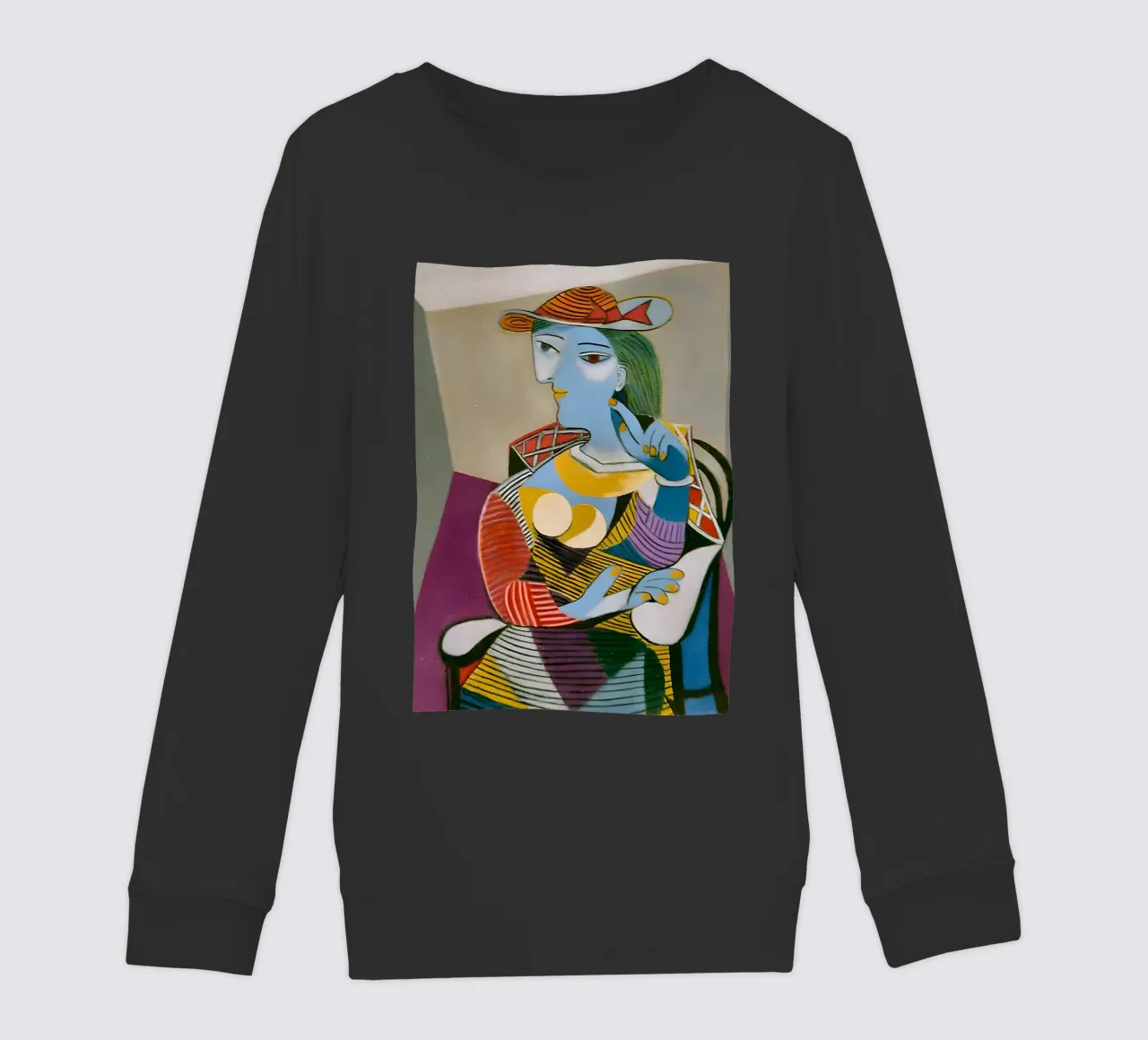 Donna con cappello ispirata a Picasso - Cubista multiprospettico felpa bambino da homdeco