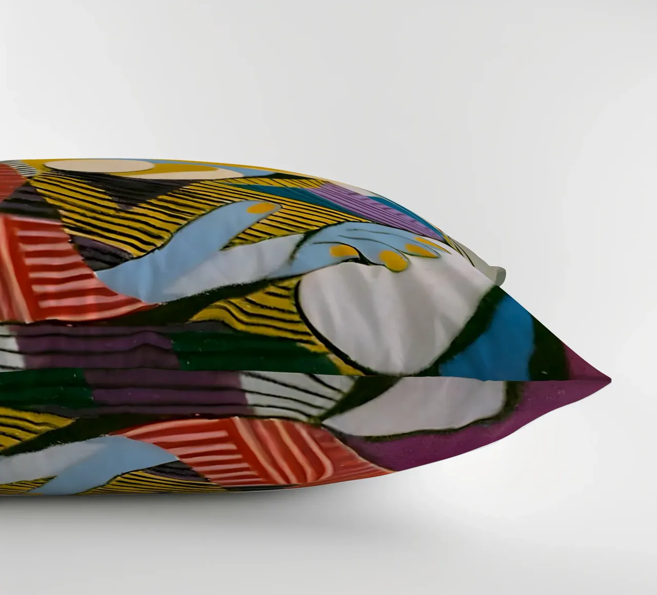 Donna con cappello ispirata a Picasso - Cubista multiprospettico cuscino da homdeco