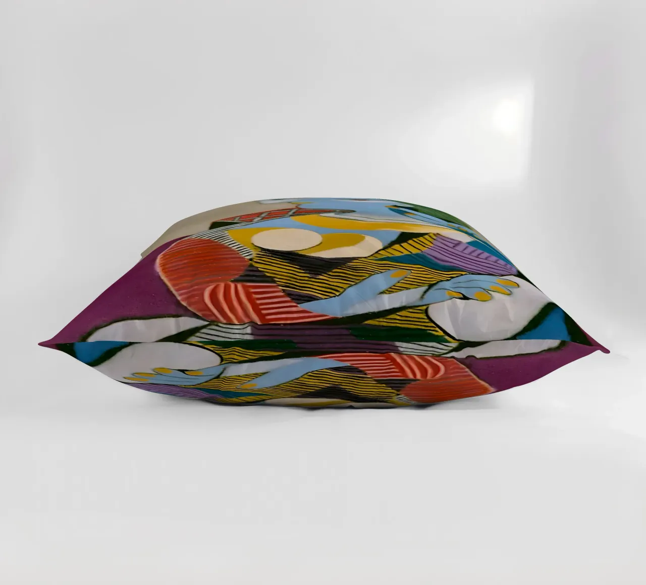 Donna con cappello ispirata a Picasso - Cubista multiprospettico cuscino da homdeco