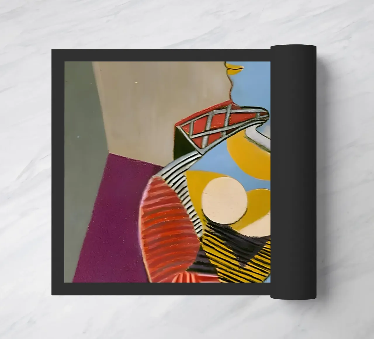 Donna con cappello ispirata a Picasso - Cubista multiprospettico zerbino da homdeco