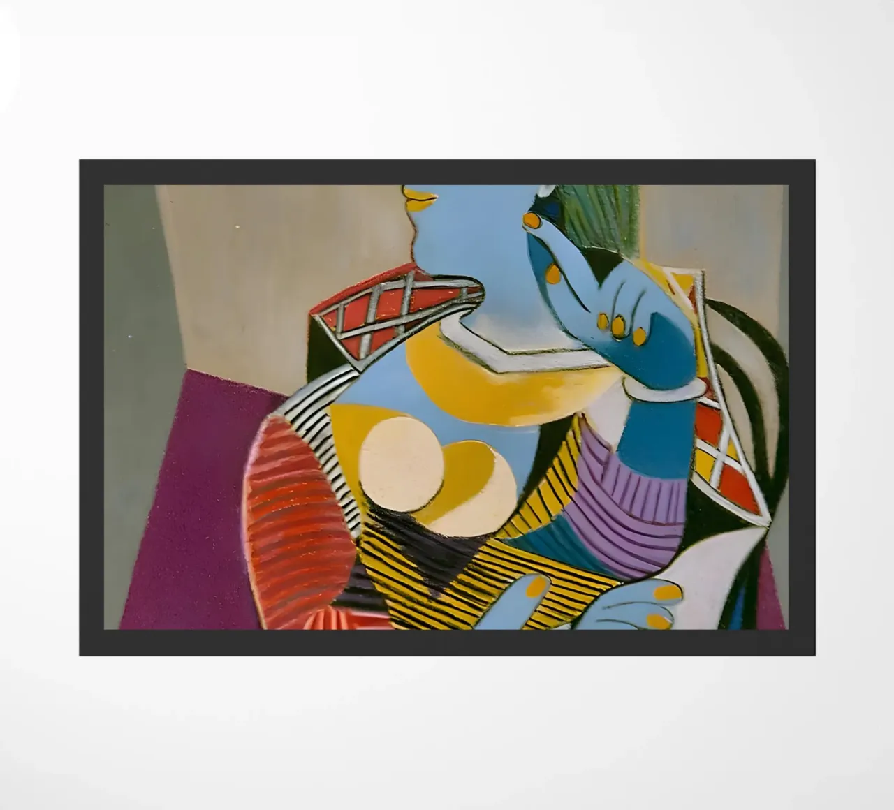 Donna con cappello ispirata a Picasso - Cubista multiprospettico zerbino da homdeco