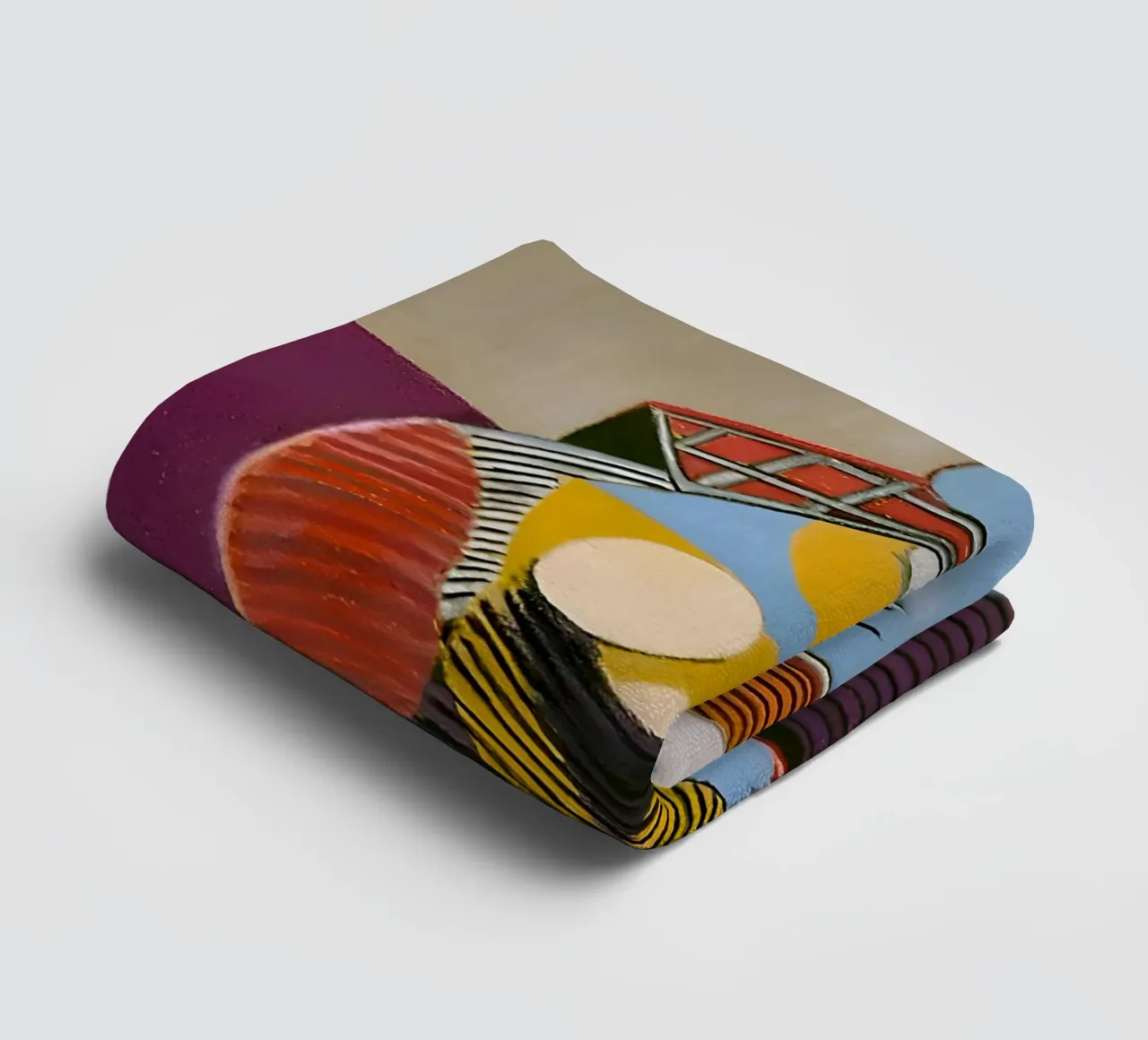 Donna con cappello ispirata a Picasso - Cubista multiprospettico asciugamano da bagno da homdeco