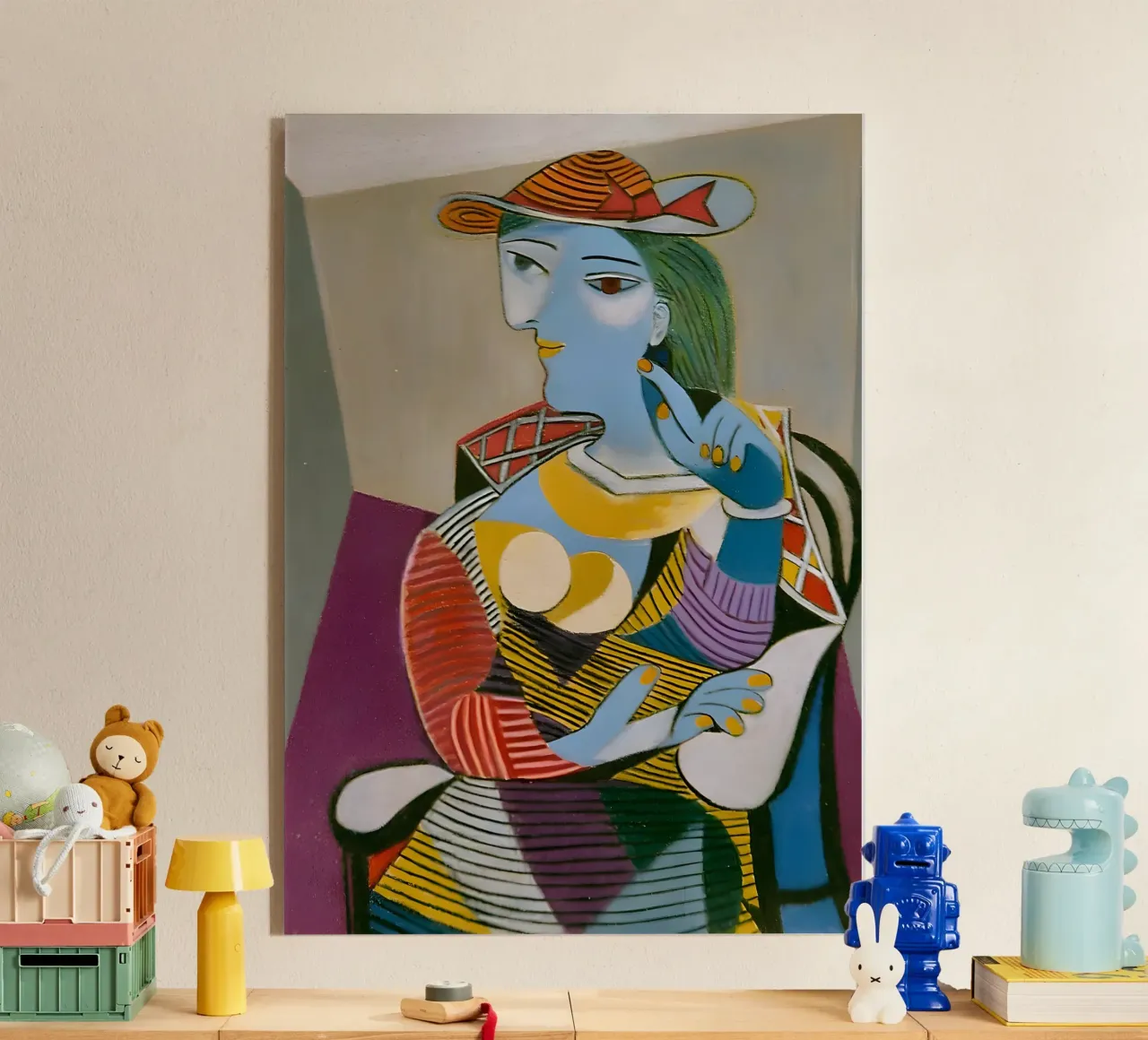 Donna con cappello ispirata a Picasso - Cubista multiprospettico plexiglass da homdeco