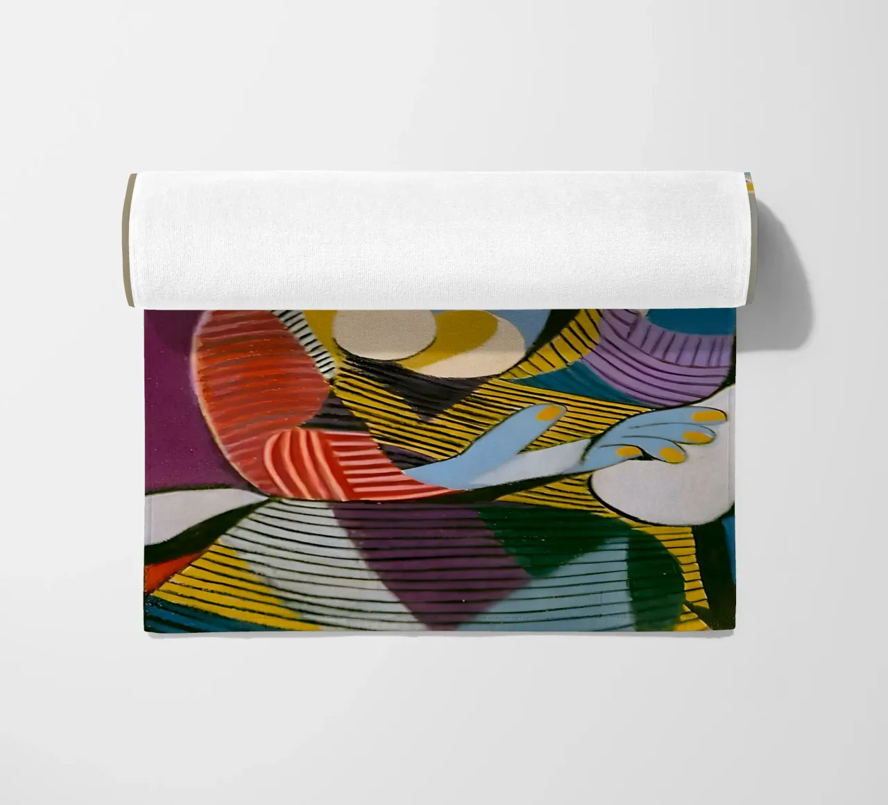 Donna con cappello ispirata a Picasso - Cubista multiprospettico telo mare da homdeco