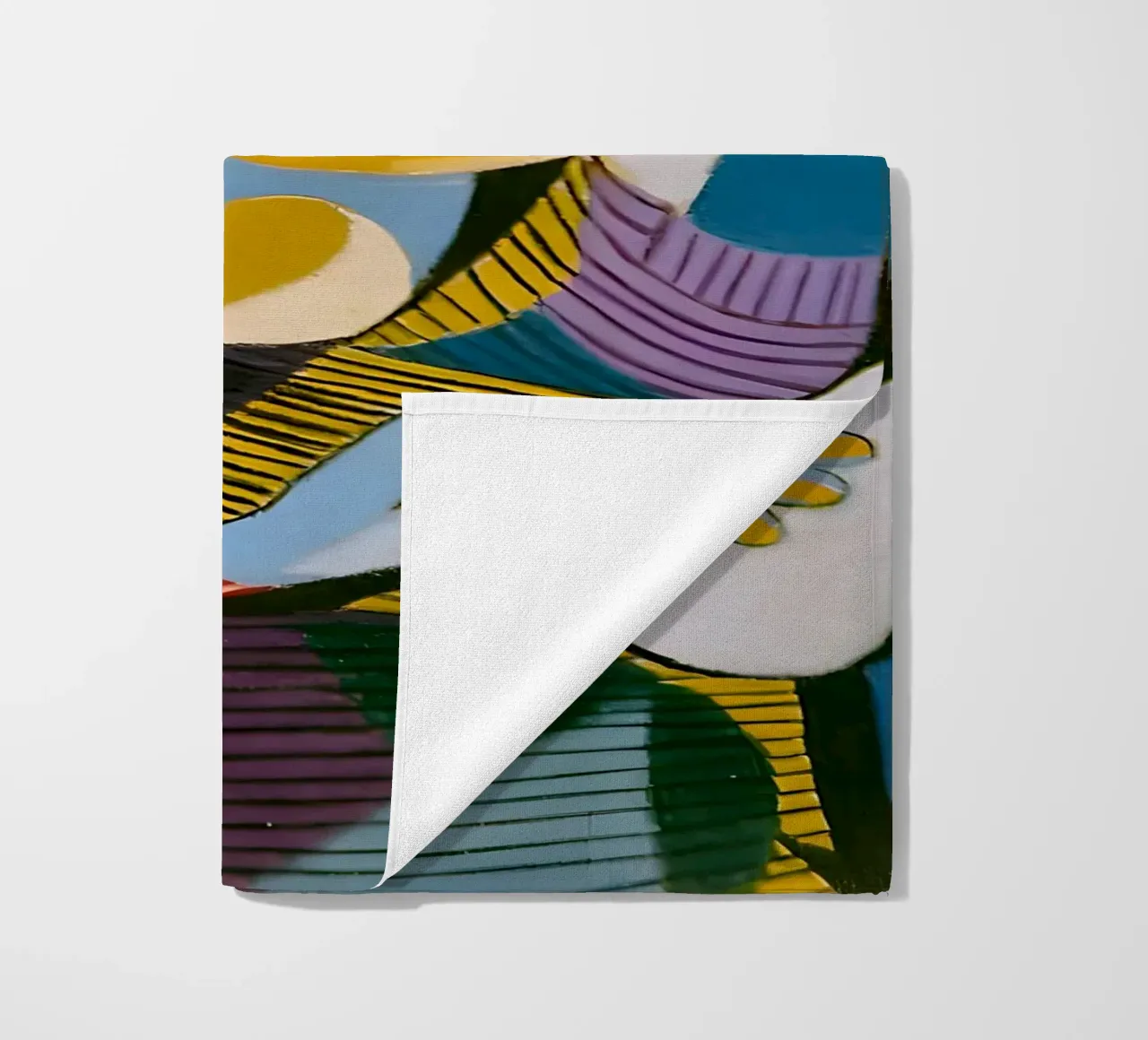 Donna con cappello ispirata a Picasso - Cubista multiprospettico telo mare da homdeco