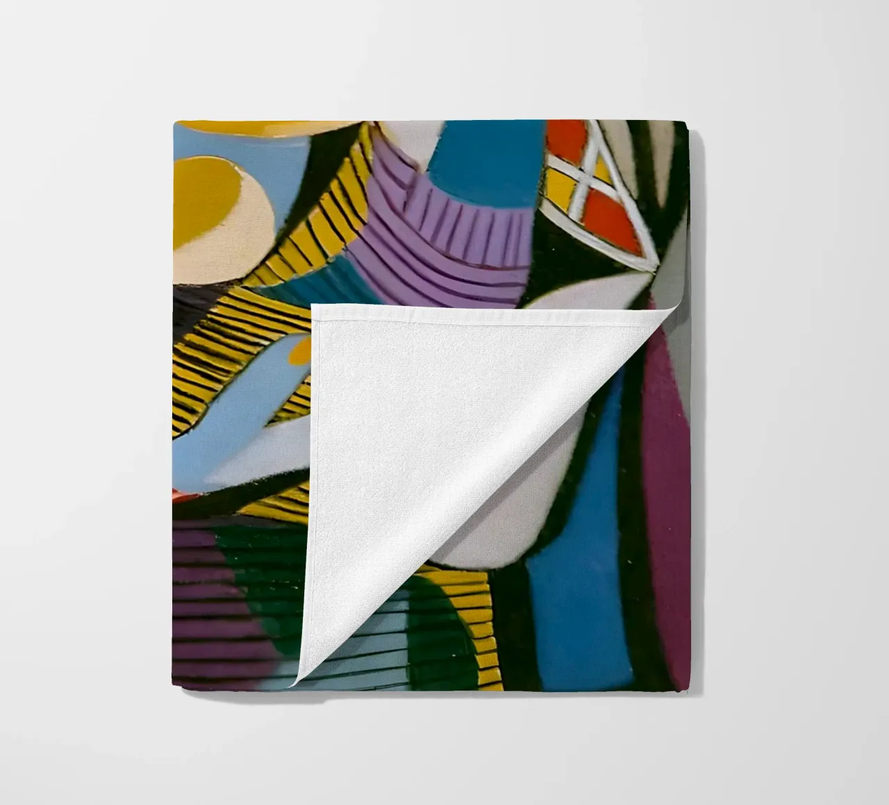 Donna con cappello ispirata a Picasso - Cubista multiprospettico telo mare da homdeco