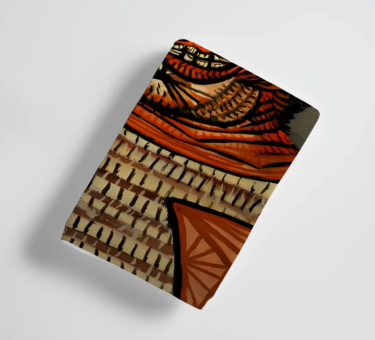 Picasso Inspired Man with Straw Hat - Expressive Cubist Port towel by homdeco