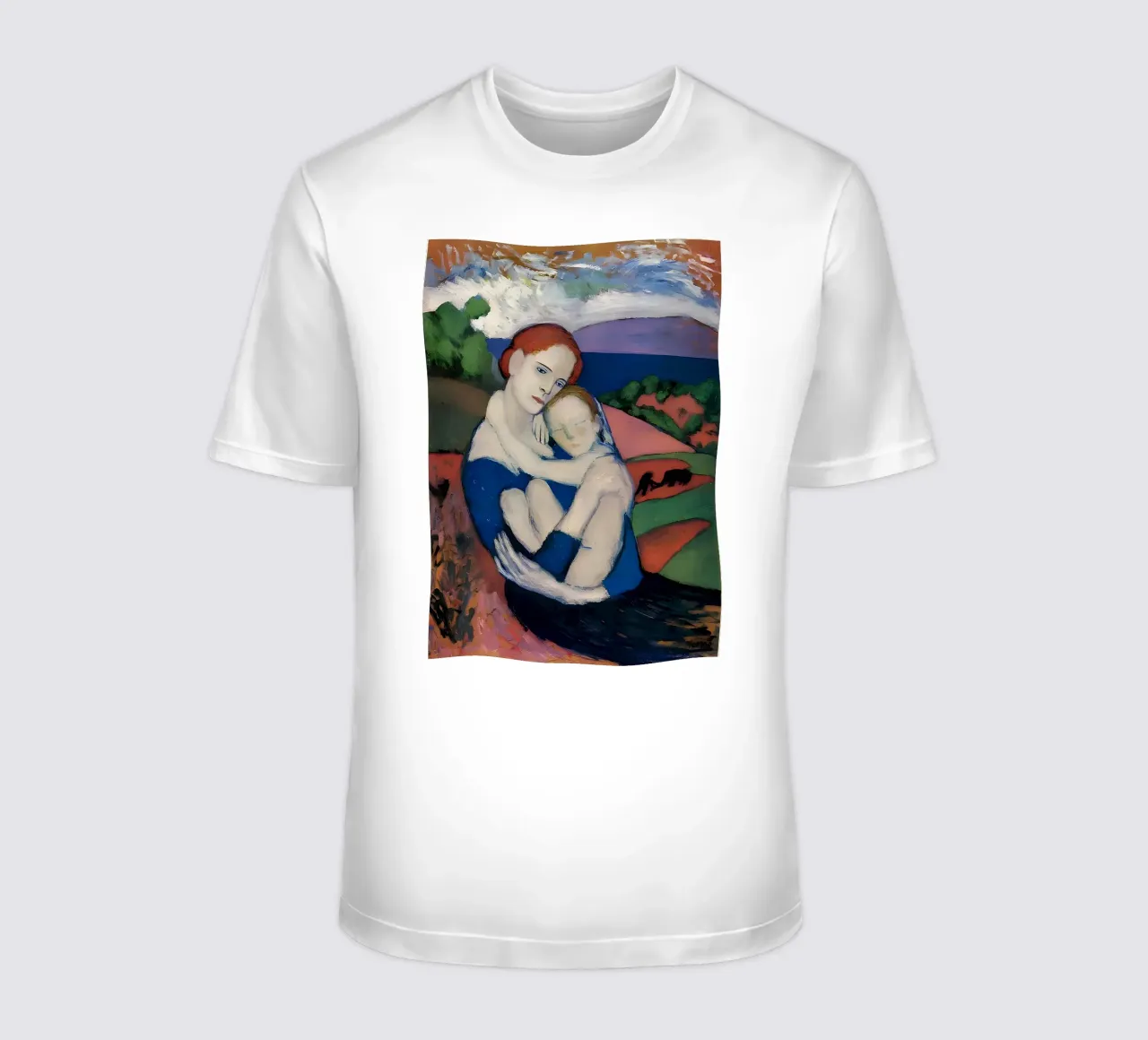 Picasso inspiriert Mutter & Kind - Emotionale Landschaft drucken T-Shirt von homdeco