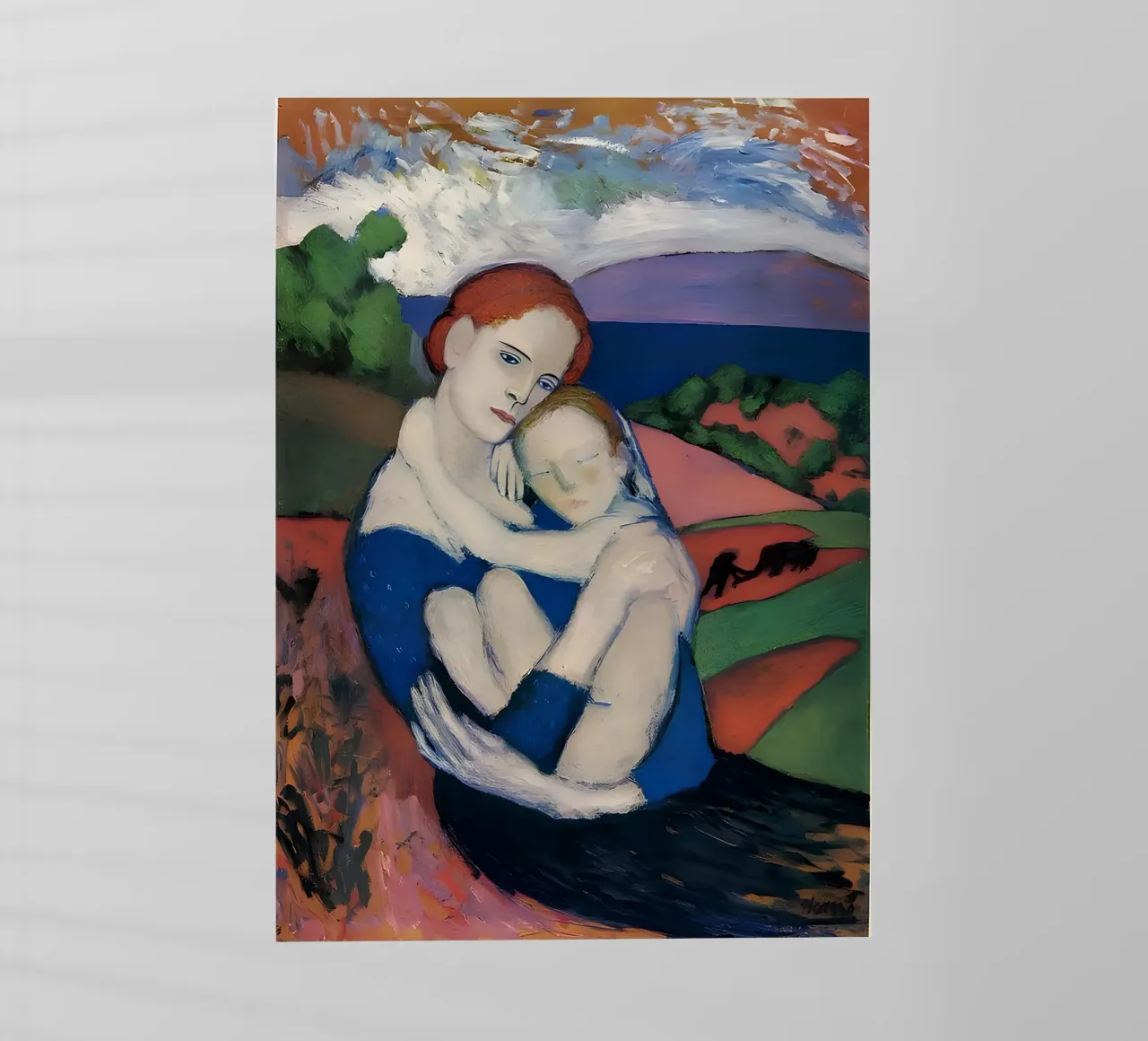 Picasso Inspired Mother & Child - Emotional Landscape Print backlit film by homdeco