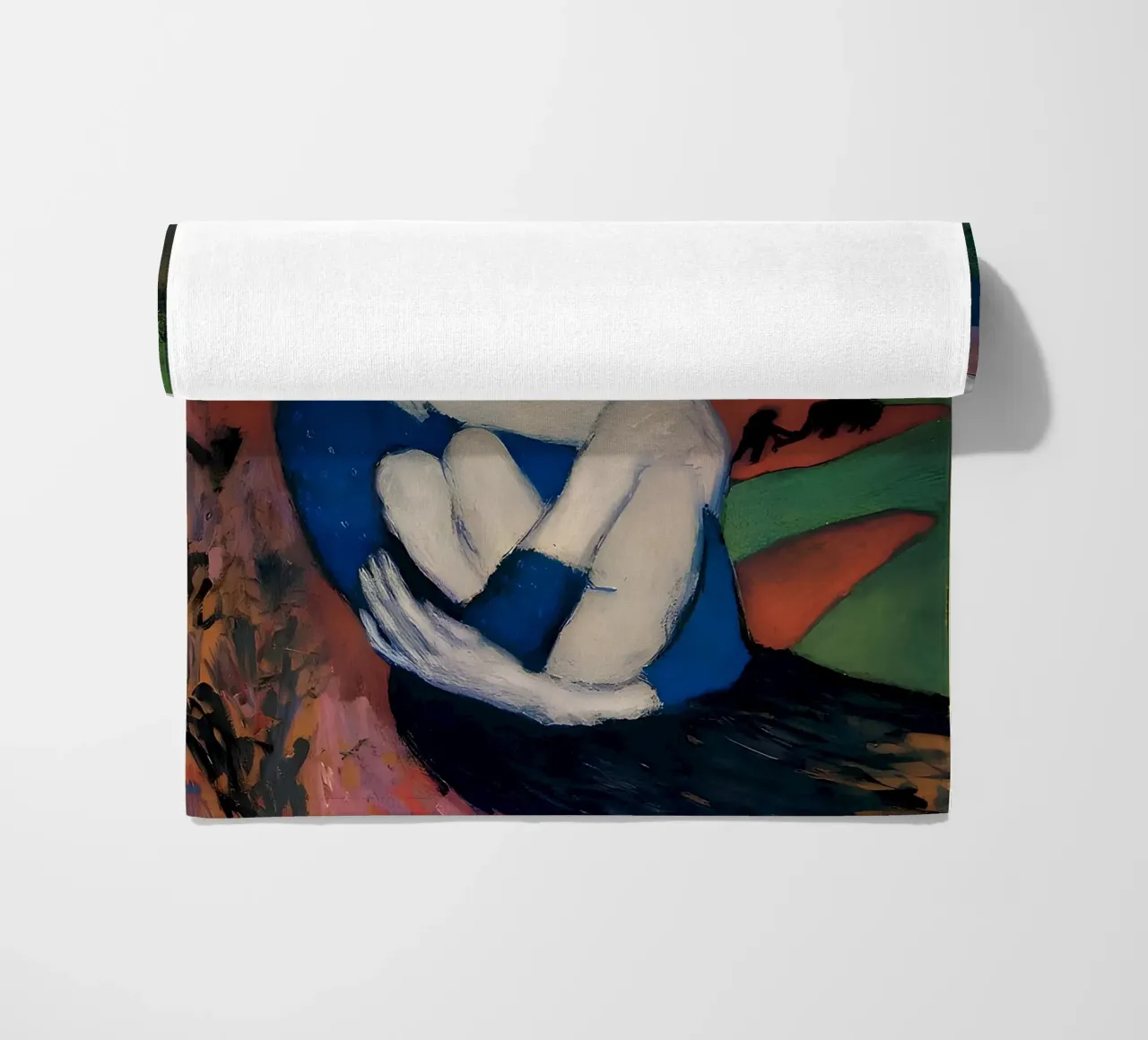 Moeder & kind geïnspireerd op Picasso - Emotionele landschapsafdruk strandhanddoek van homdeco