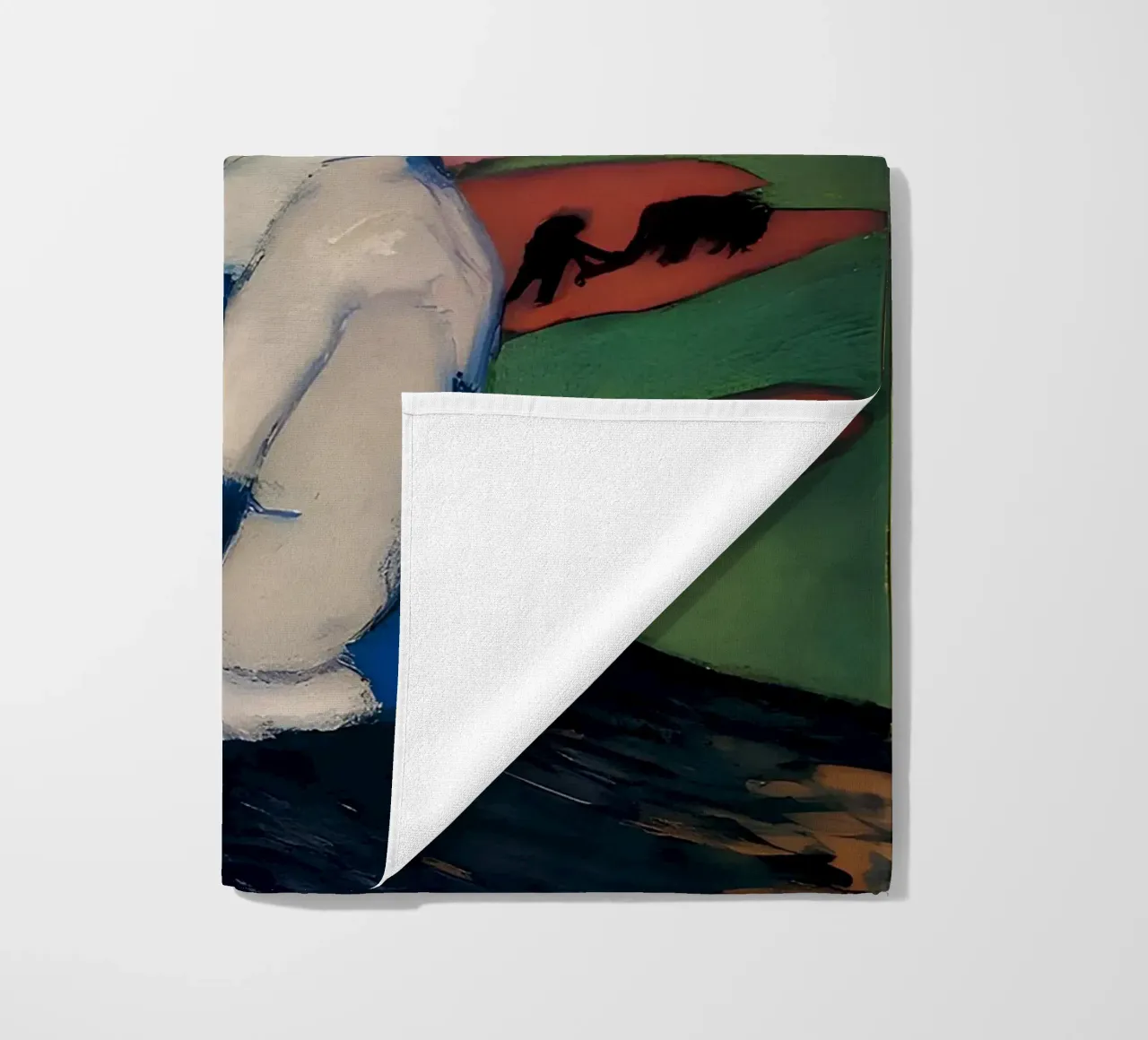 Moeder & kind geïnspireerd op Picasso - Emotionele landschapsafdruk strandhanddoek van homdeco