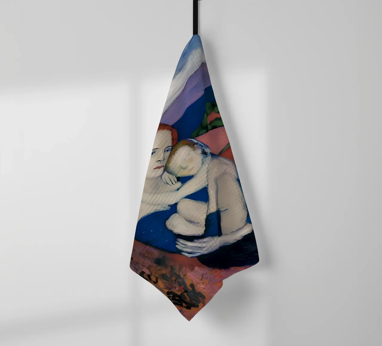 Picasso inspiriert Mutter & Kind - Emotionale Landschaft drucken Geschirrtuch von homdeco