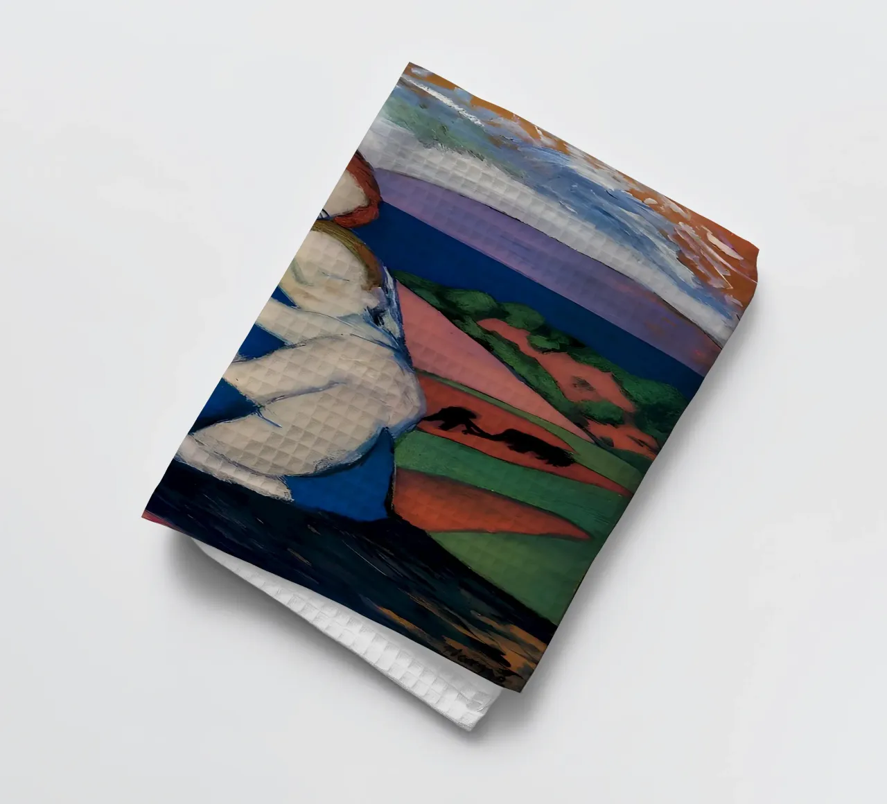 Picasso inspiriert Mutter & Kind - Emotionale Landschaft drucken Geschirrtuch von homdeco