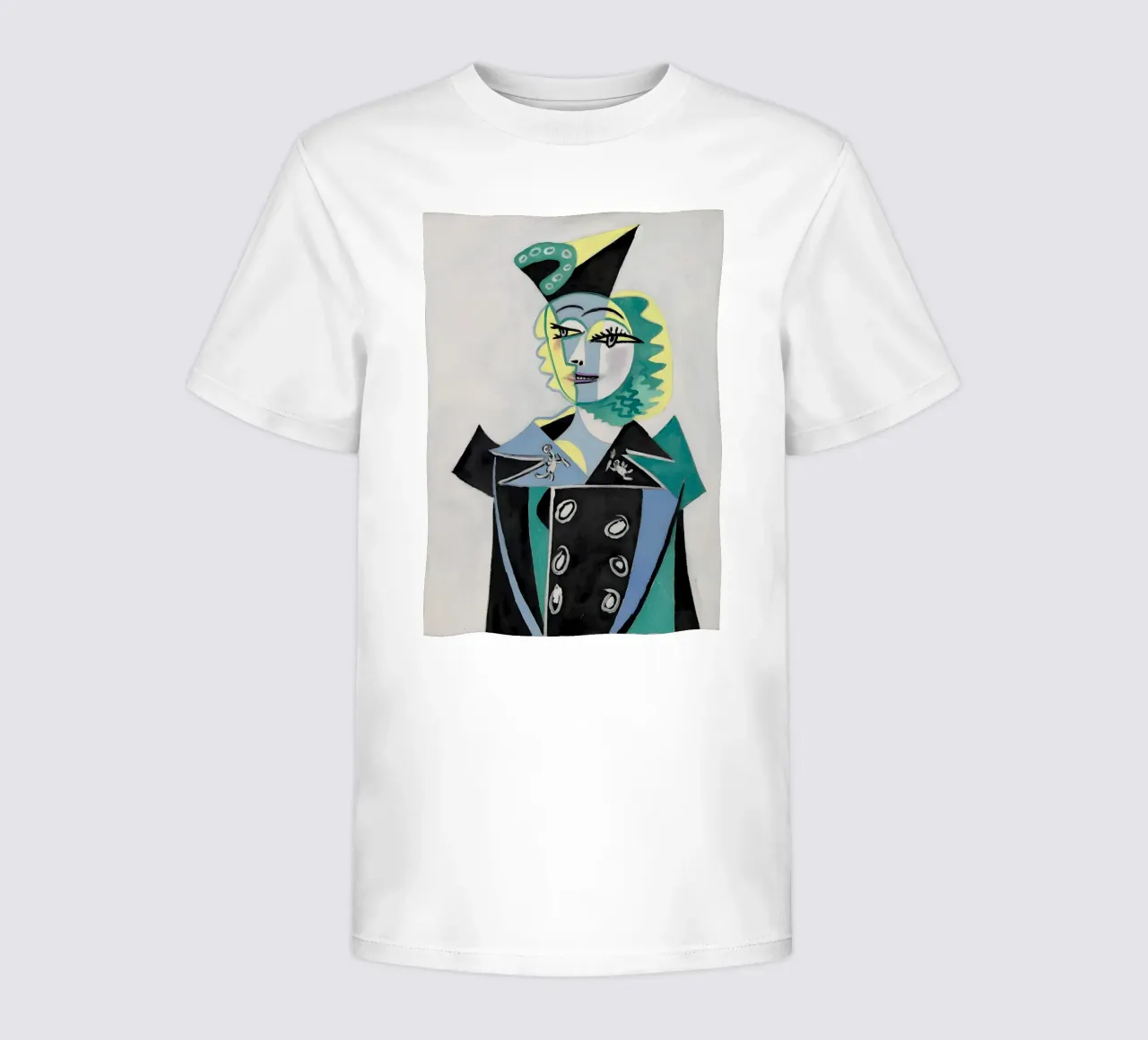 Picasso Inspired Woman in Hat - Bold Cubist Portrait kids t-shirt by homdeco