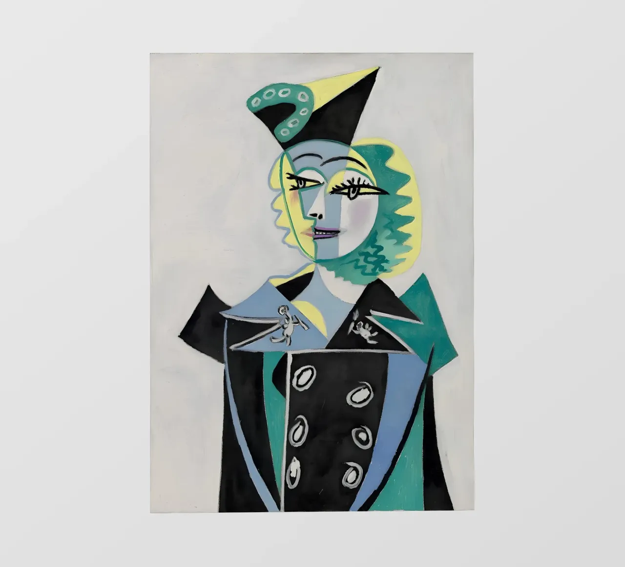 Donna con cappello ispirata a Picasso - Audace ritratto cubista telo in pvc da homdeco