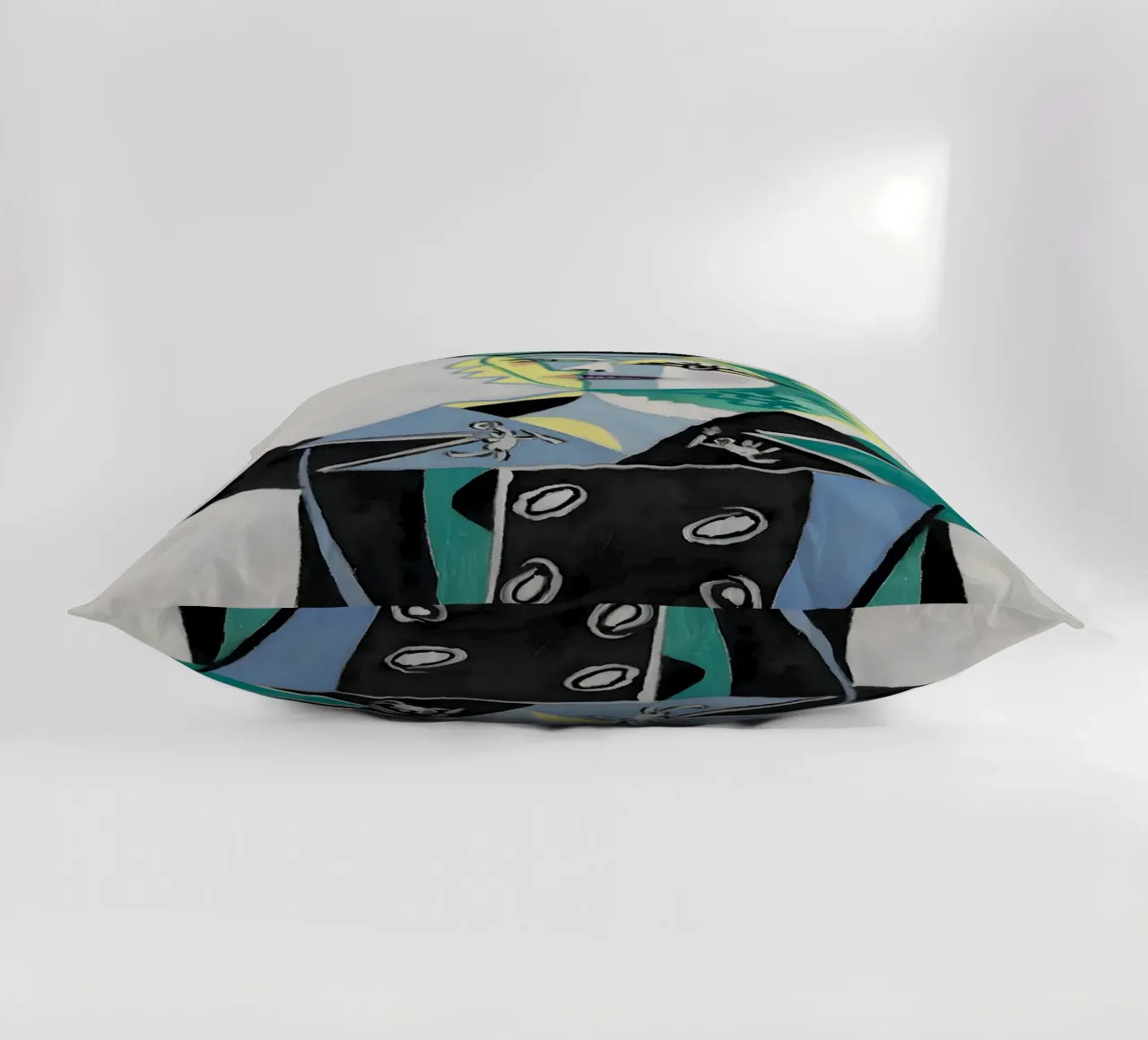 Donna con cappello ispirata a Picasso - Audace ritratto cubista cuscino da homdeco