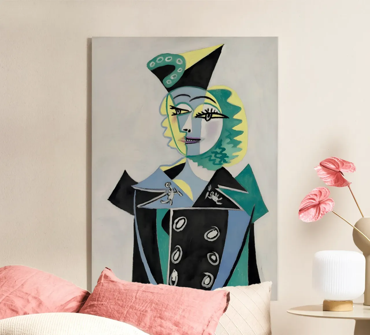 Donna con cappello ispirata a Picasso - Audace ritratto cubista plexiglass da homdeco